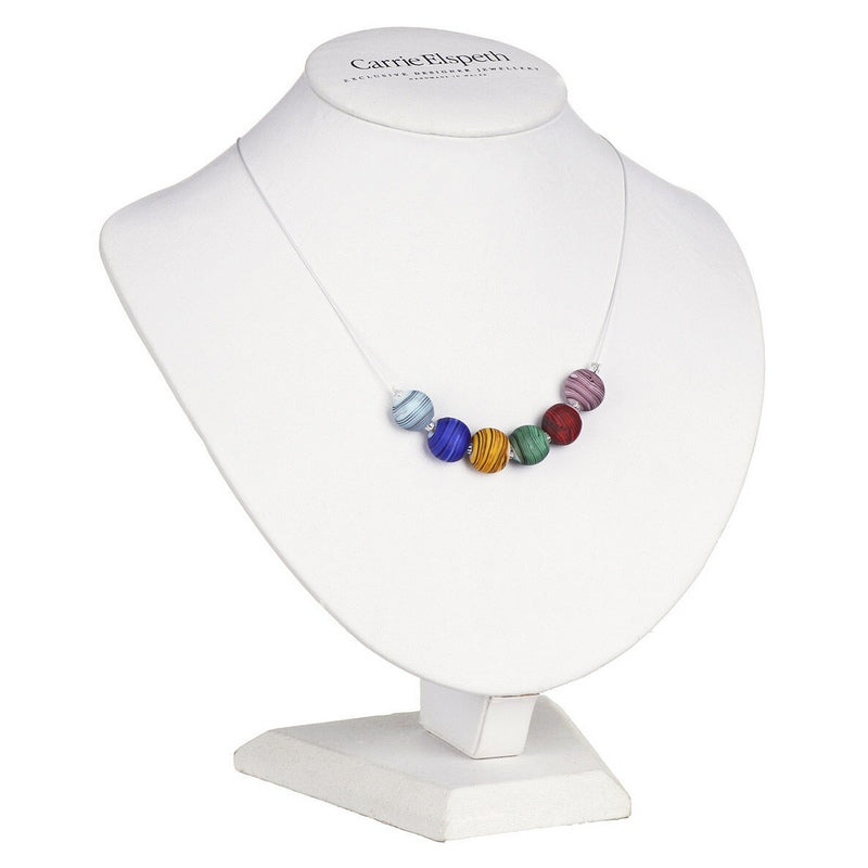 Carrie Elspeth Jewellery Rainbow Strata Links Necklace N1863 on stand