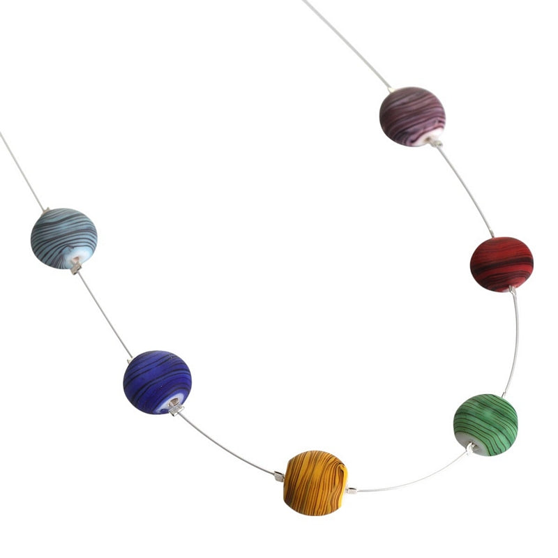 Carrie Elspeth N1864 Rainbow Strata Spaced Necklace detail