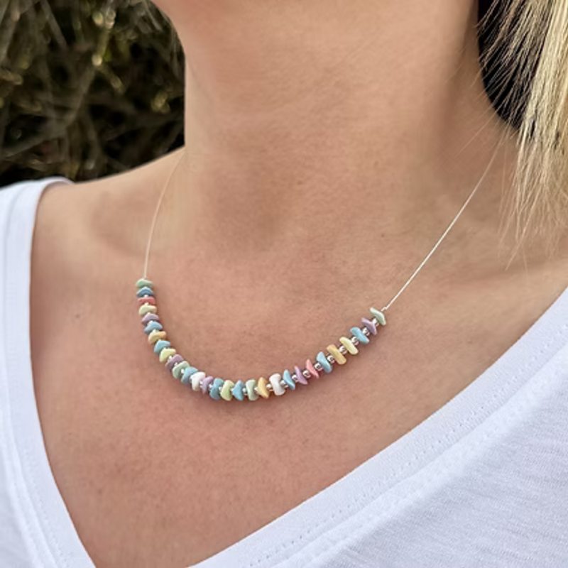 Carrie Elspeth N1927 Summer Agate Waves Links Necklace model