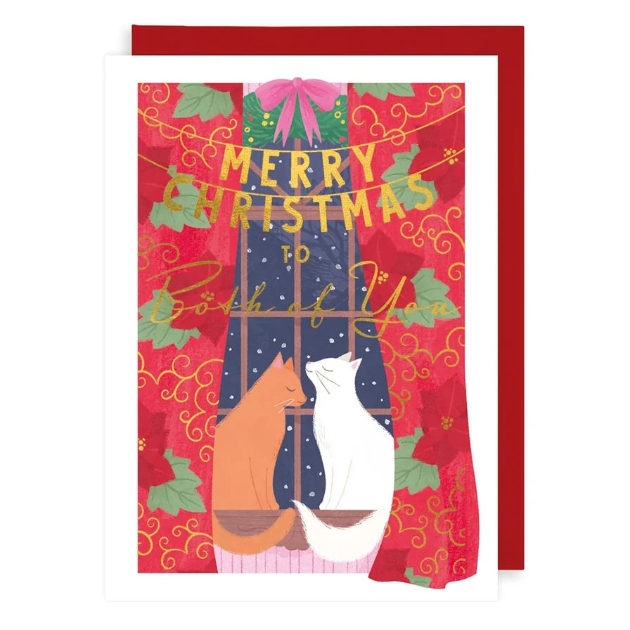 Cats Merry Christmas To Both Of You Card UARX01 front