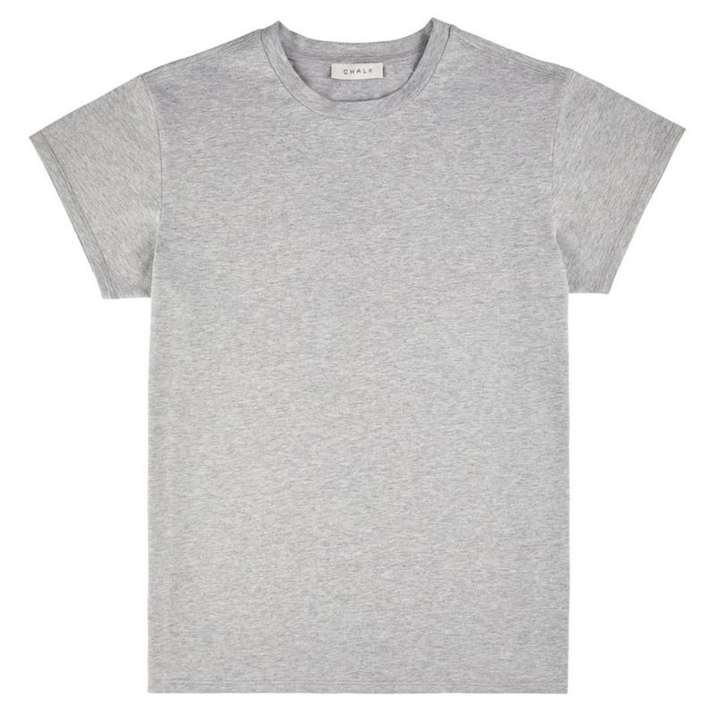 Chalk Clothing Amy Cotton T-Shirt Marl Grey front