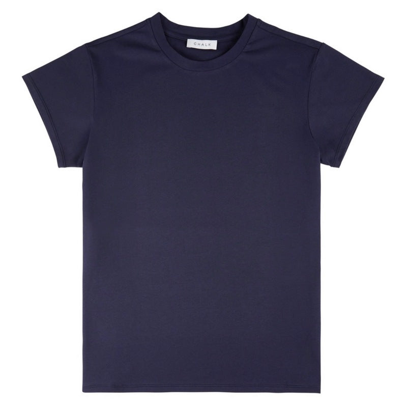 Chalk Clothing Amy Cotton T-Shirt Navy front