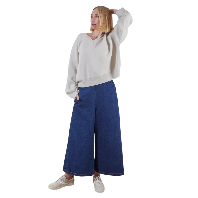 Chalk Clothing Armelle Trousers Heavy Denim on model 2 front