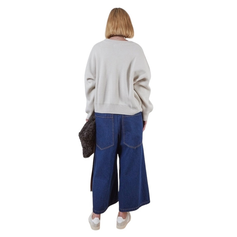 Chalk Clothing Armelle Trousers Heavy Denim on model 2 rear