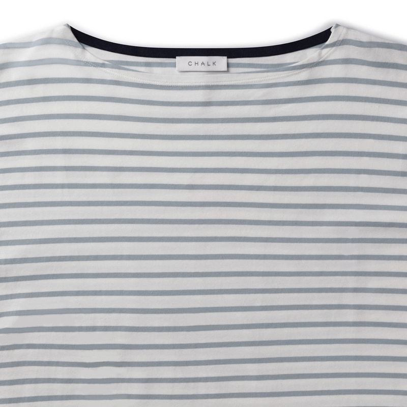 Chalk Clothing Bryony Stripe Top Ice Blue detail