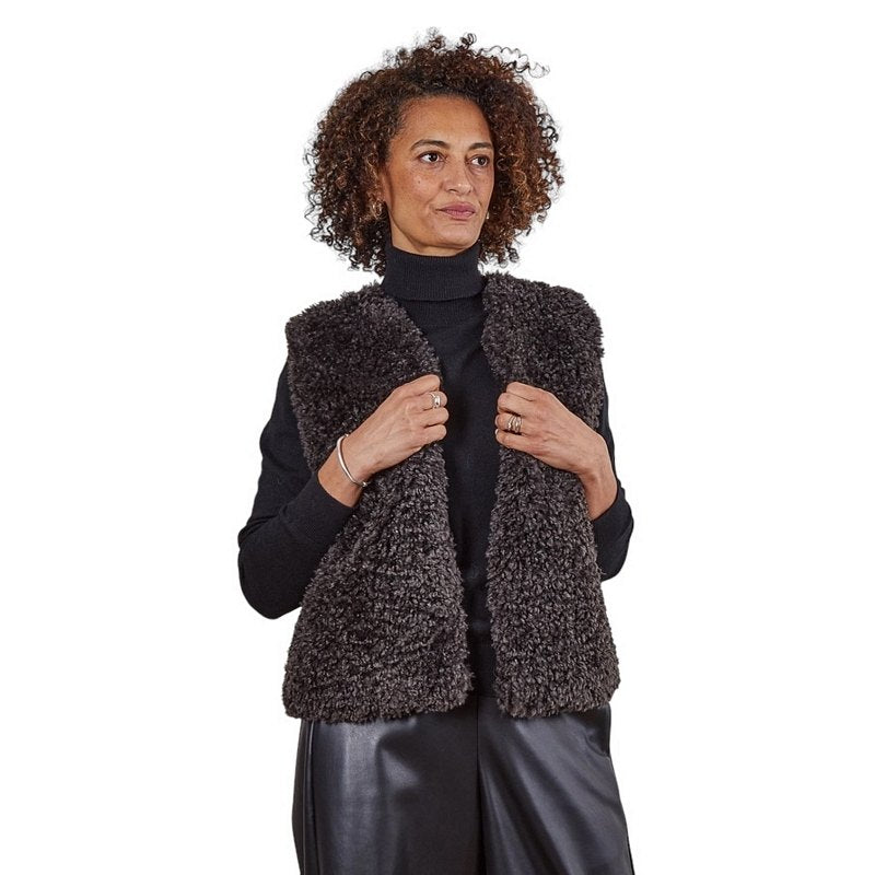 Chalk Clothing Daisy Gilet Cocoa One Size on model front
