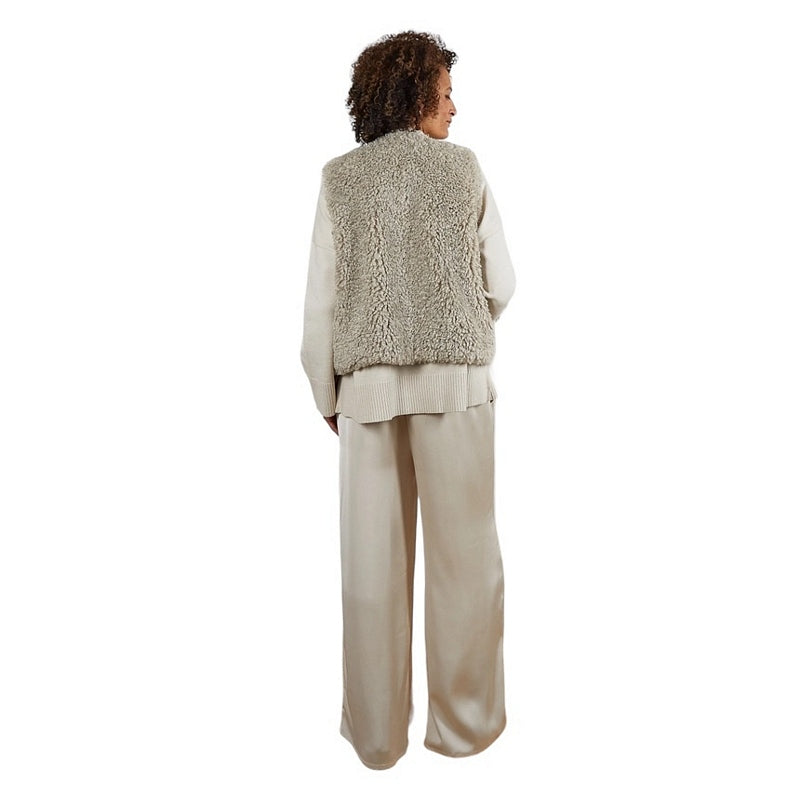 Chalk Clothing Daisy Gilet Greige One Size on model 1 rear