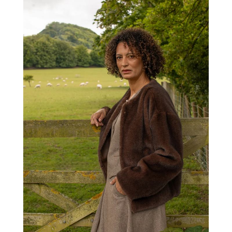 Chalk Clothing Delilah Coat Cappuccino on model lifestyle