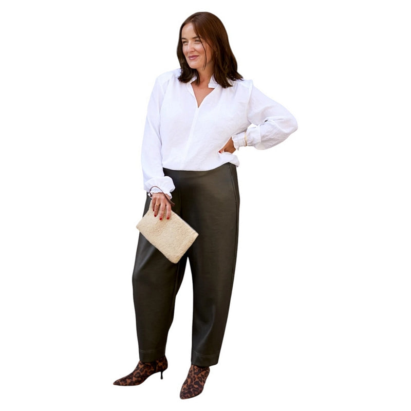 Chalk Clothing Elaine Shirt White on model front 2