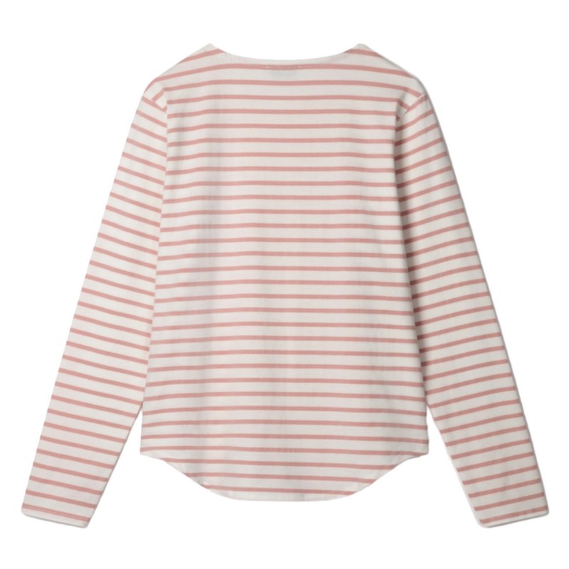 Chalk Clothing Fleur Stripe T-Shirt White & Dusky Pink 7040-1929 back