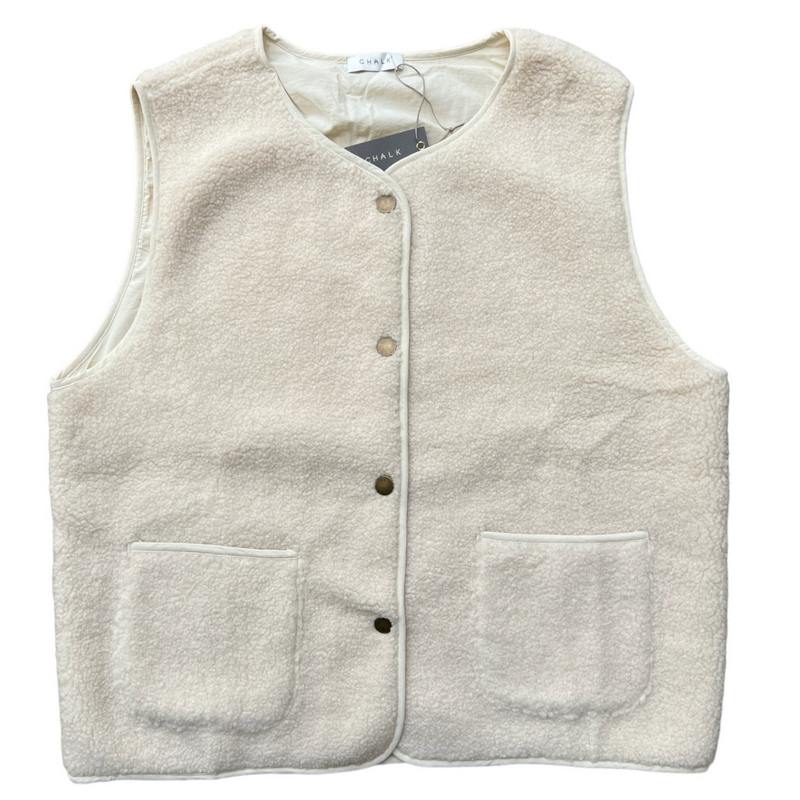 Chalk Clothing Gaby Gilet in Cream 7118-2113 front