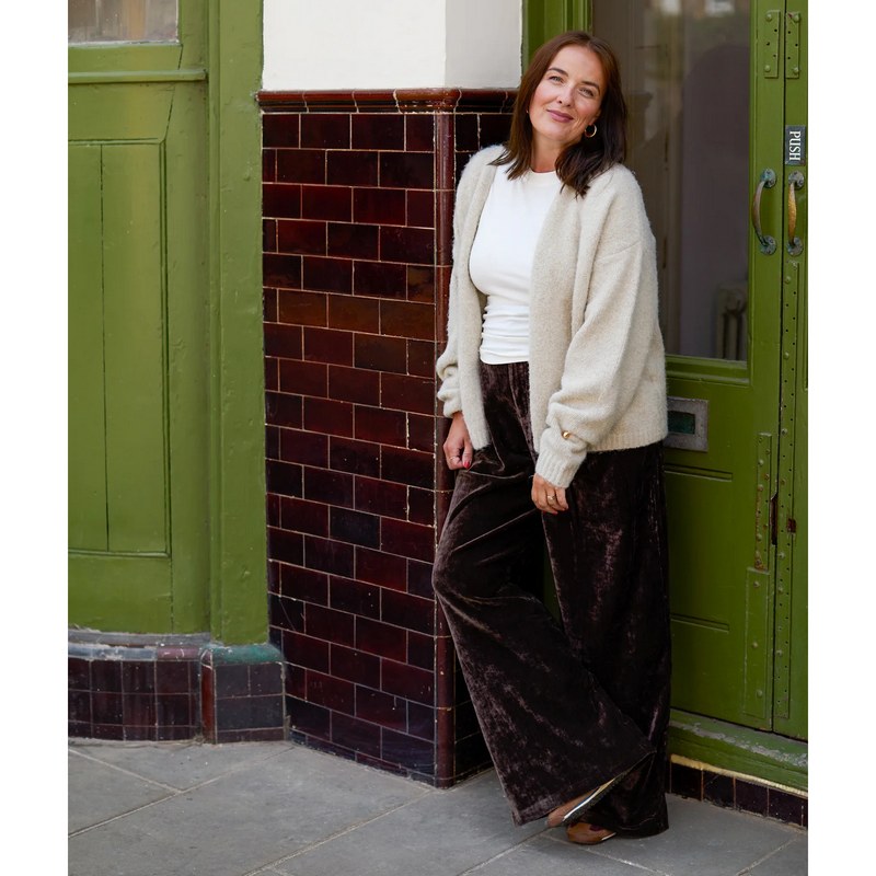 Chalk Clothing Grace Cardigan Oyster on model lifestyle