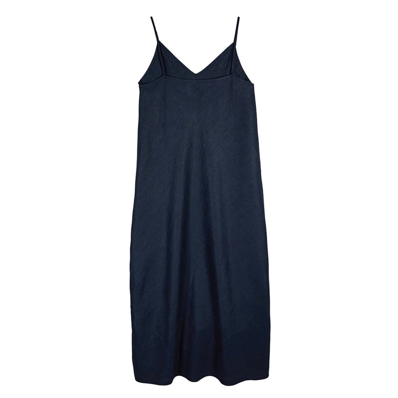 Chalk Clothing Iris Linen Dress Navy back