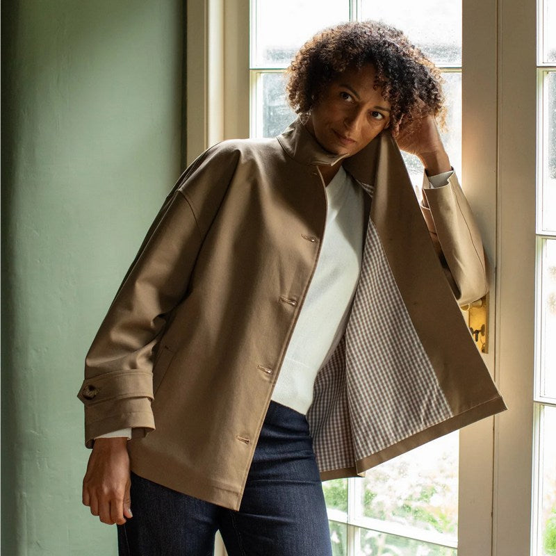 Chalk Clothing Jada Jacket Beige on model lifestyle 3