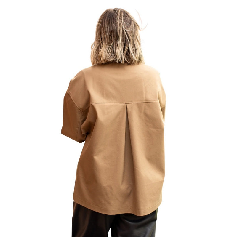 Chalk Clothing Jada Jacket Beige on model rear