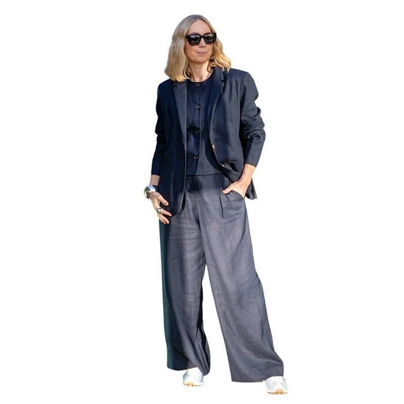 Chalk Clothing Jasmine Trousers Navy on model front