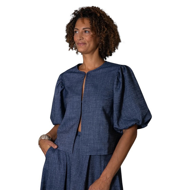 Chalk Clothing Jessica Jacket Dark Denim One Size on model front