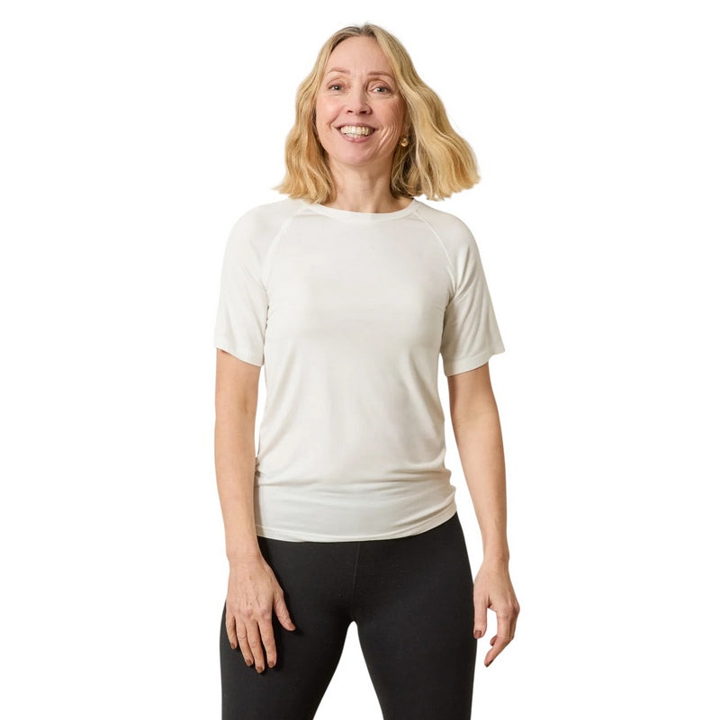 Chalk Clothing Maddie Top Cream White on model ront