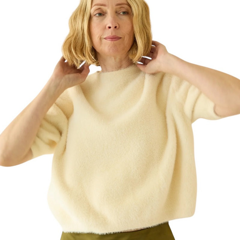 Chalk Clothing Mai Top Ivory on model close-up