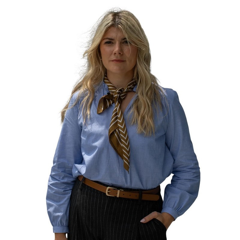 Chalk Clothing Melody Shirt Blue on model front
