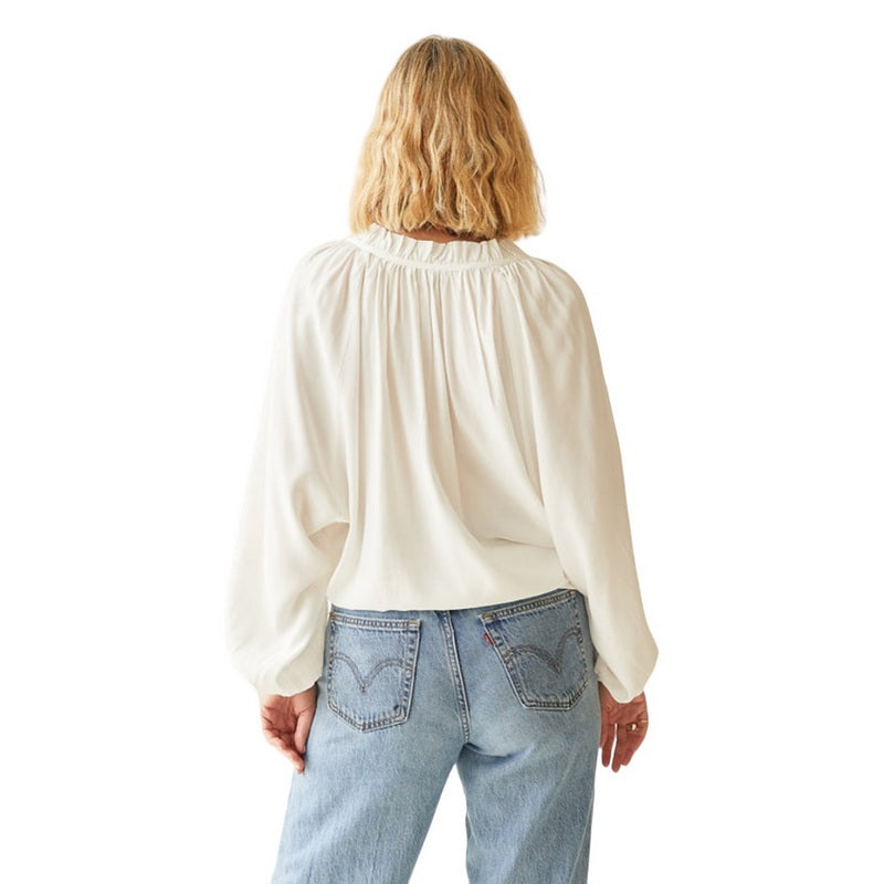 Chalk Clothing Michelle Shirt in Off-White on model back