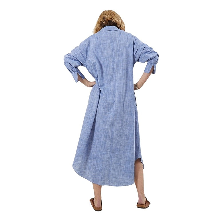 Chalk Clothing Nora Dress in Blue on model rear