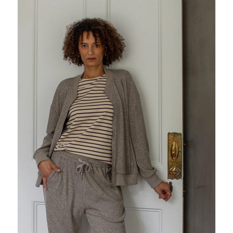 Chalk Clothing Orla Zip-up Top Mole on model lifestyle 1