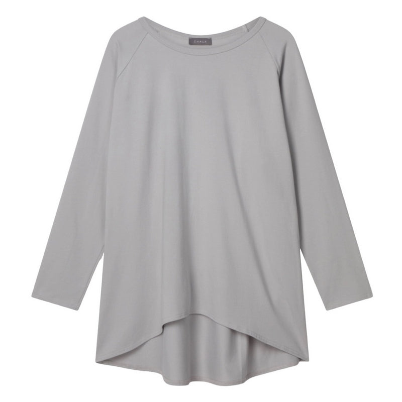 Chalk Clothing Robyn Organic Cotton Jersey Top in Dove Grey front