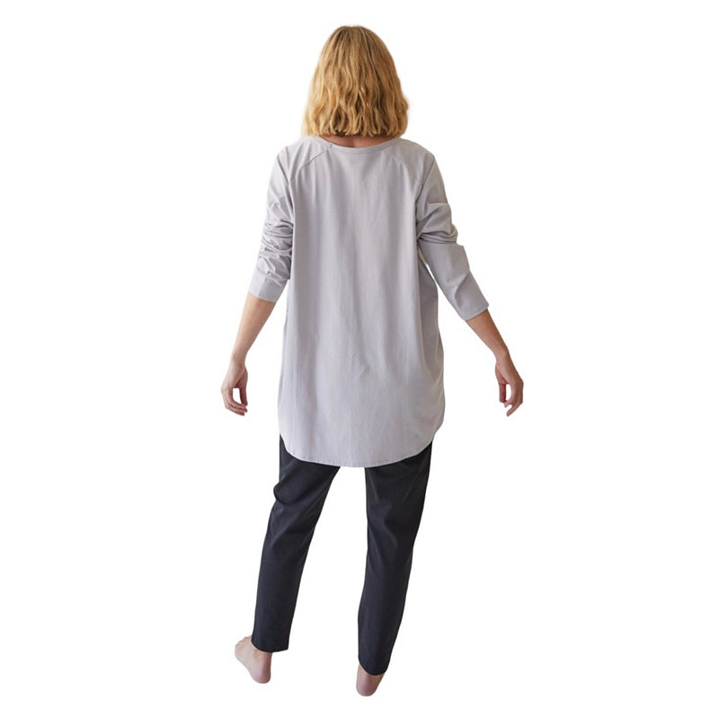 Chalk Clothing Robyn Organic Cotton Jersey Top in Dove Grey on model back