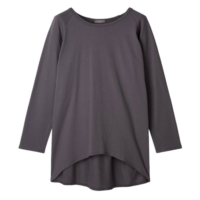 Chalk Clothing Robyn Organic Cotton Jersey Top in Smokey Charcoal front