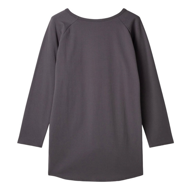 Chalk Clothing Robyn Organic Cotton Jersey Top in Smokey Charcoal back