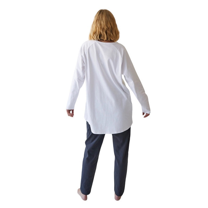 Chalk Clothing Robyn Organic Jersey Top in White on model back