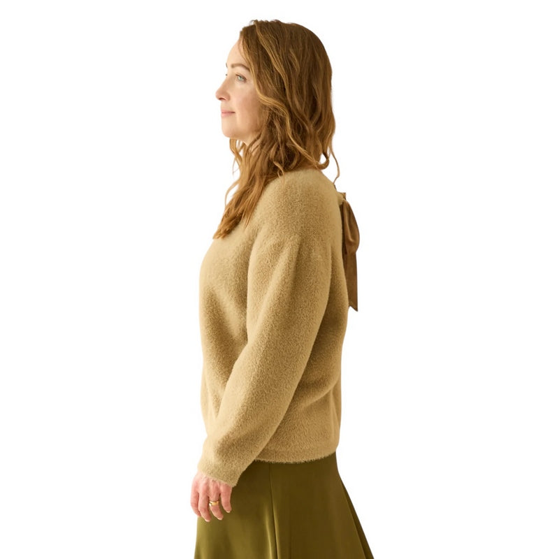 Chalk Clothing Ruby Jumper Light Tan on model side