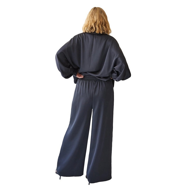 Chalk Clothing Thea Pant in Gun Metal One Size on model rear