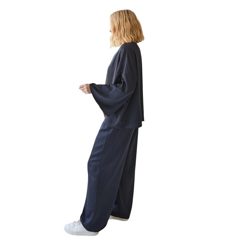 Chalk Clothing Thea Pant in Gun Metal One Size on model side