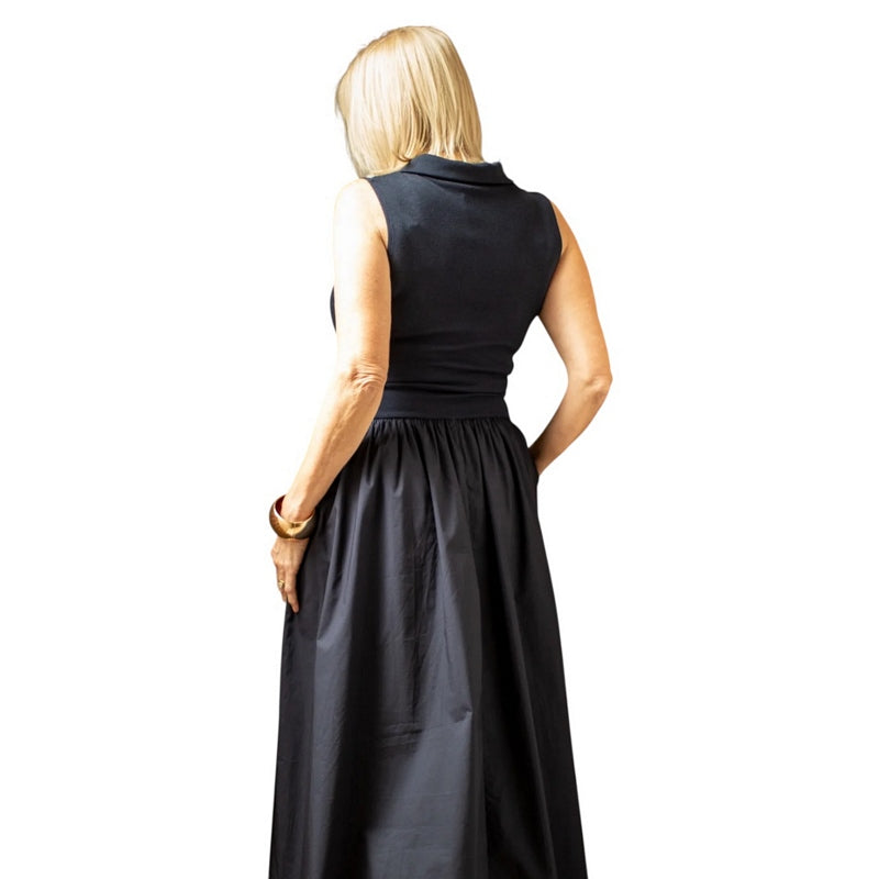 Chalk Clothing Tracey Dress Navy One Size on model rear