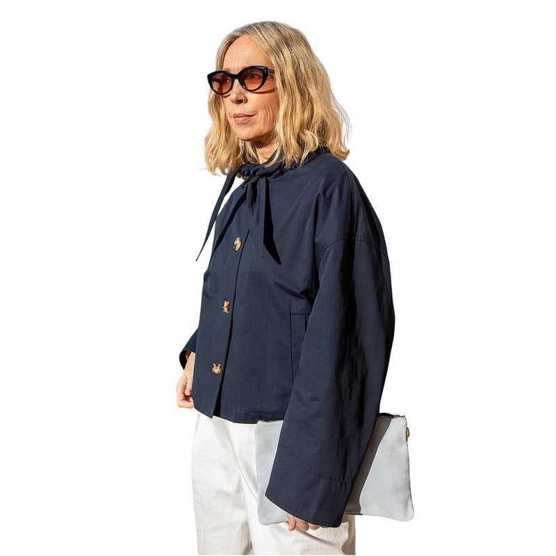 Chalk Clothing Tyla Jacket Navy One Size on model side