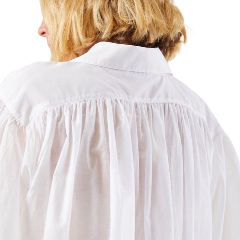 Chalk Clothing UK Alice Shirt White on model back close-up