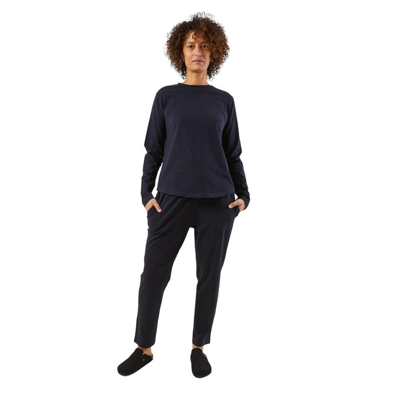 Chalk Clothing UK Brooke Trousers One Size in Navy on model front