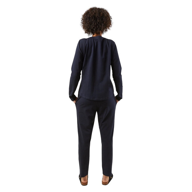 Chalk Clothing UK Brooke Trousers One Size in Navy on model rear