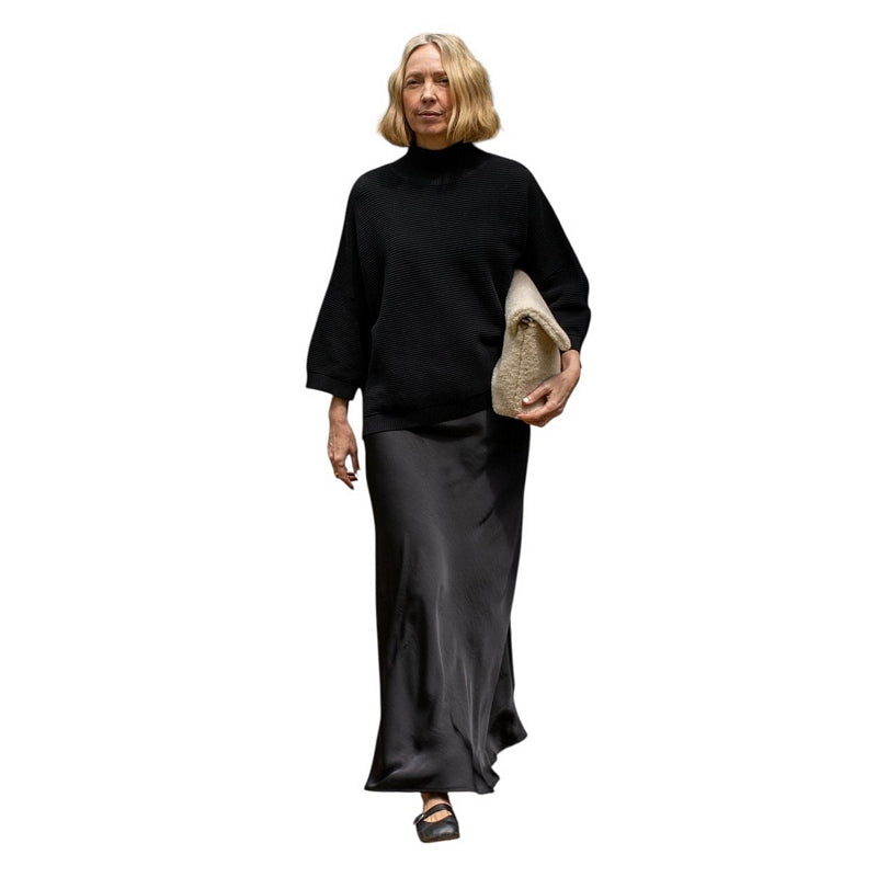 Chalk Clothing Vicki Cotton Jumper Black on model front 1