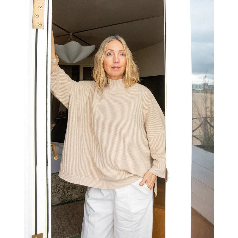 Chalk Clothing Vicki Jumper Sand One Size on model lifestyle 1