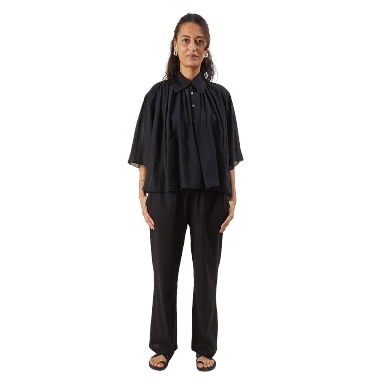 Chalk UK Clothing Alice Shirt Black on model front