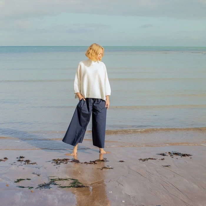 Chalk UK Clothing Carrie Culottes Navy One Size on model lifestyle