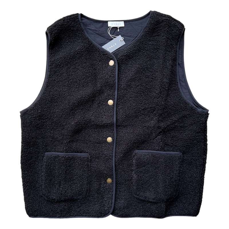 Chalk UK Clothing Gaby Gilet in Black 7118-2104 front