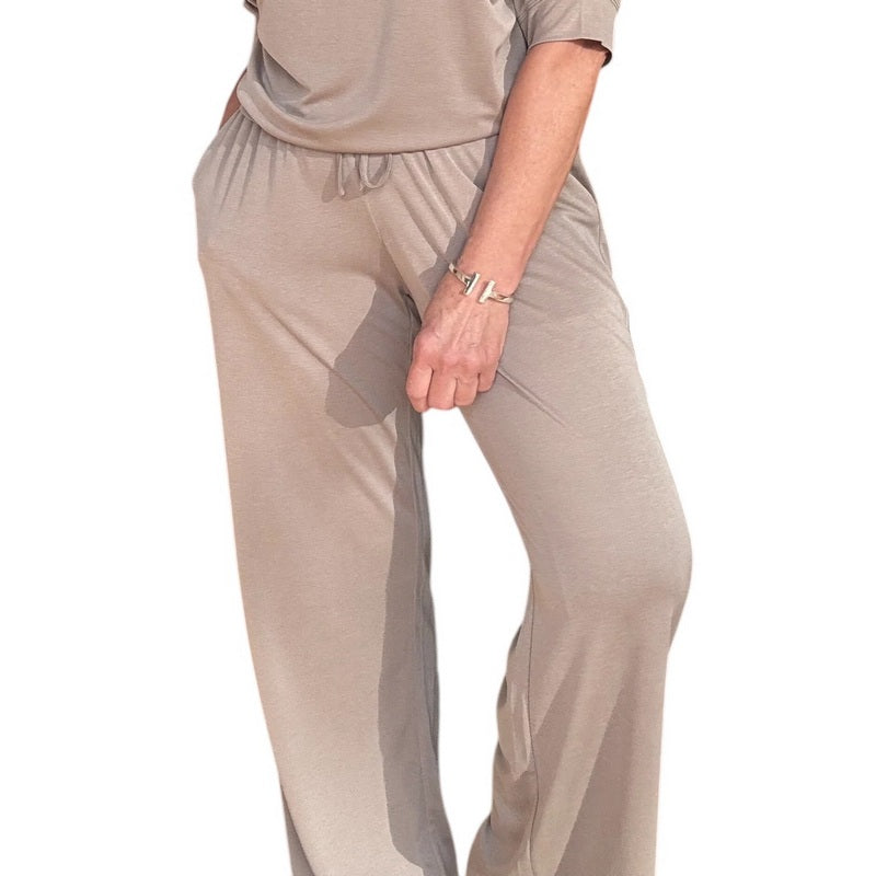 Chalk UK Clothing Leona Trousers Fawn One Size on model 2