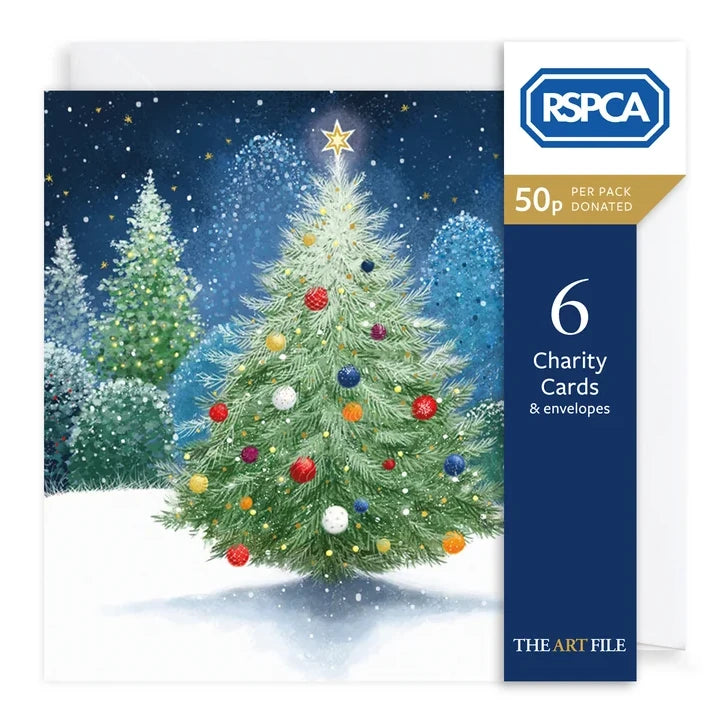 Charity Christmas Cards 6 Pack Magical Woodland Tree XP446 pack front