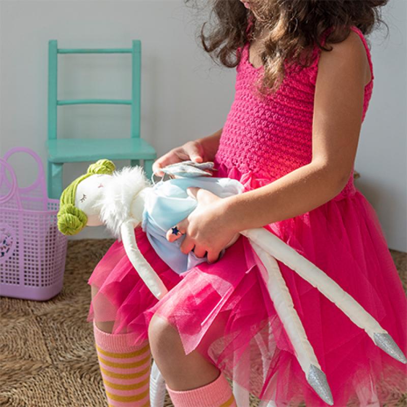 Children's Crochet Dress in Bright Pink lifestyle 2