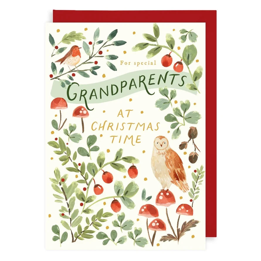 Christmas Card - For Special Grandparents Hedgerow AFRX294 with envelope