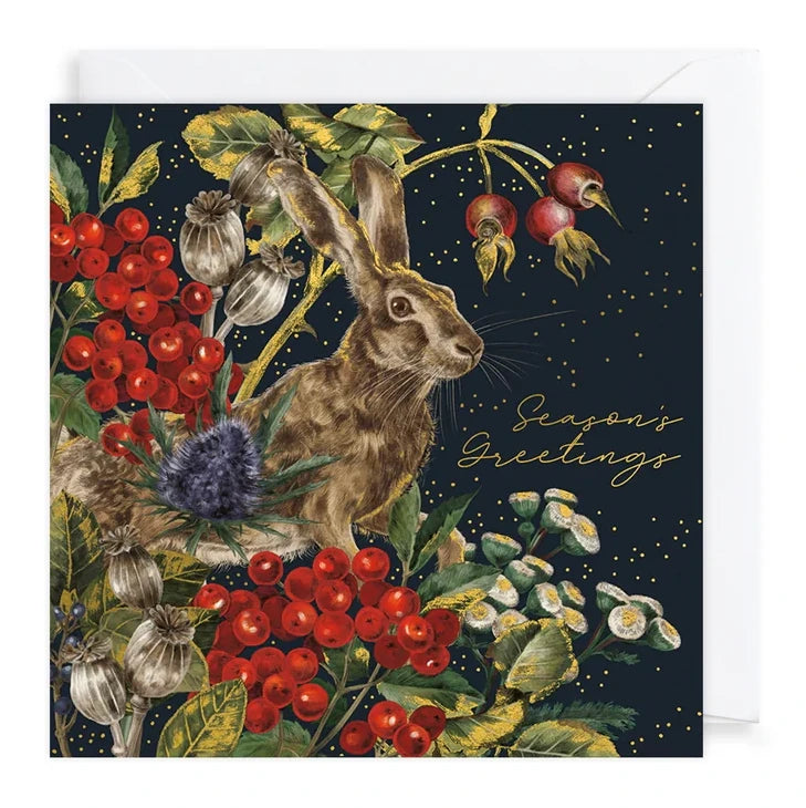 Christmas Cards 10 Pack Fable Hare and Owl WAX131 Hare Card